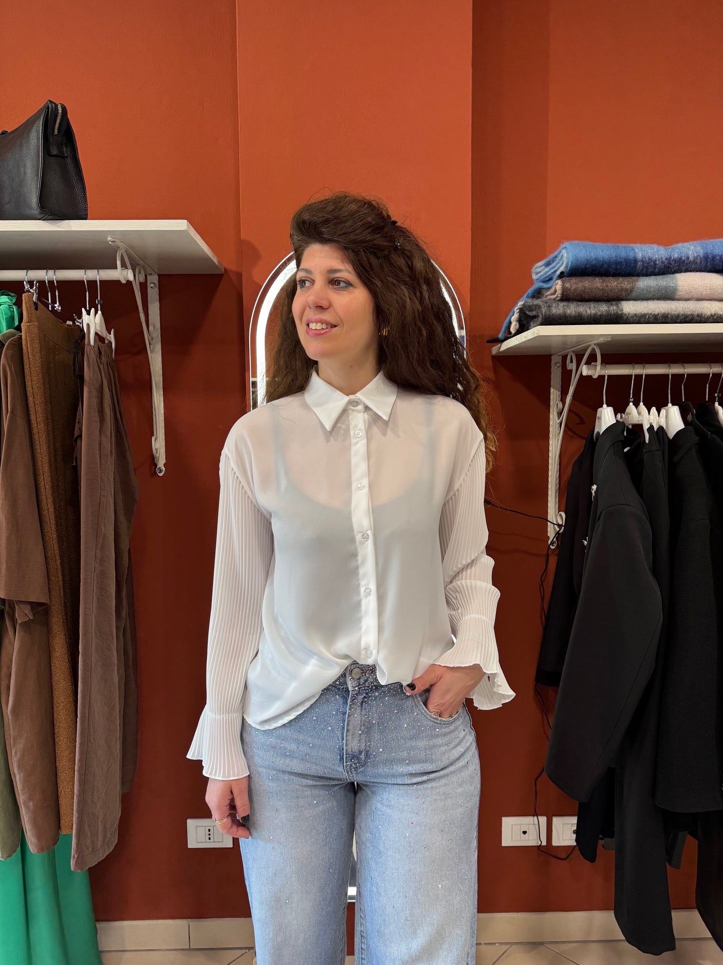 Rocknroll-Camicia con manica plissè