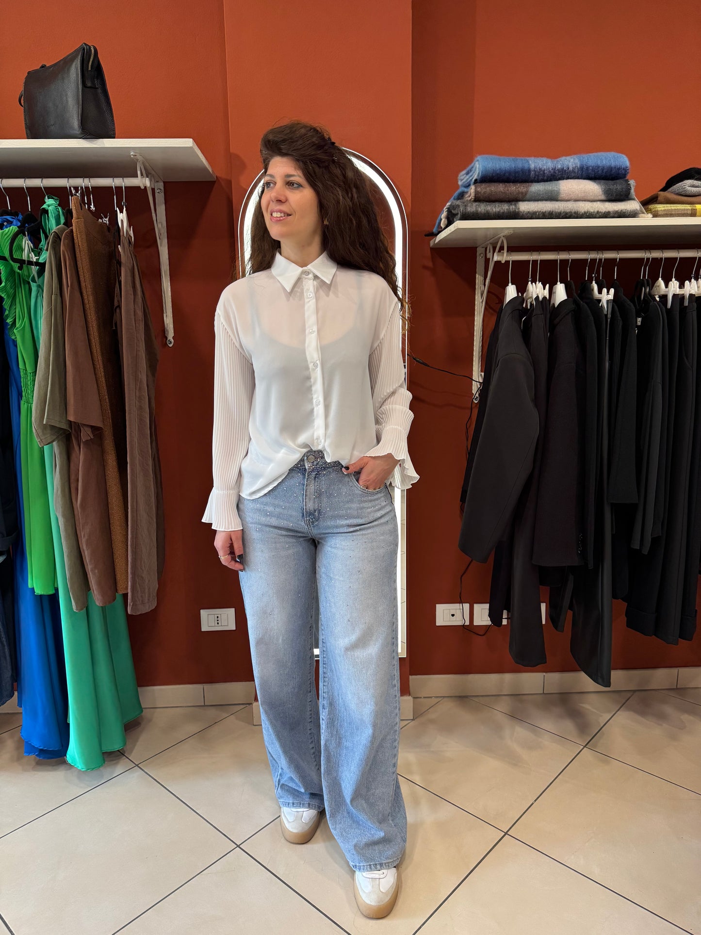 Rocknroll-Camicia con manica plissè