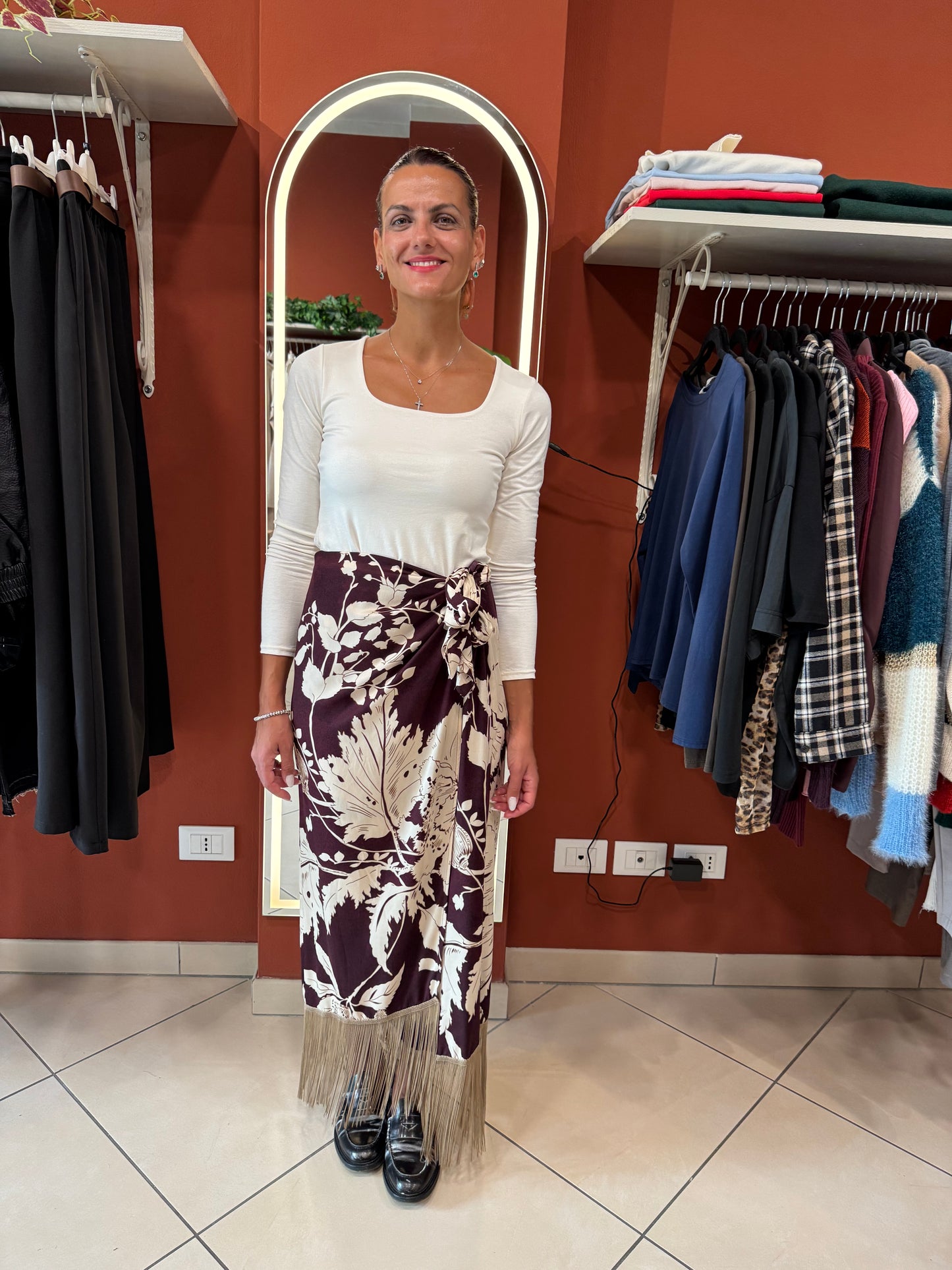 Susymix- Longuette a pareo con frange