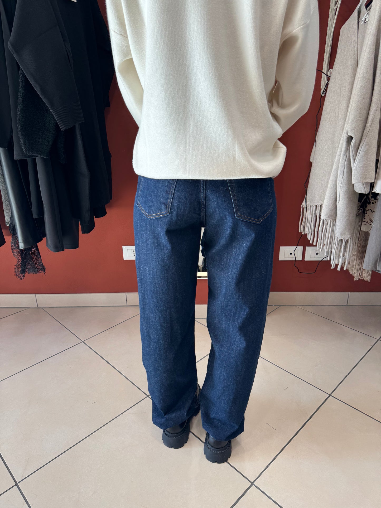Susymix-Denim lavaggio medio wide-leg