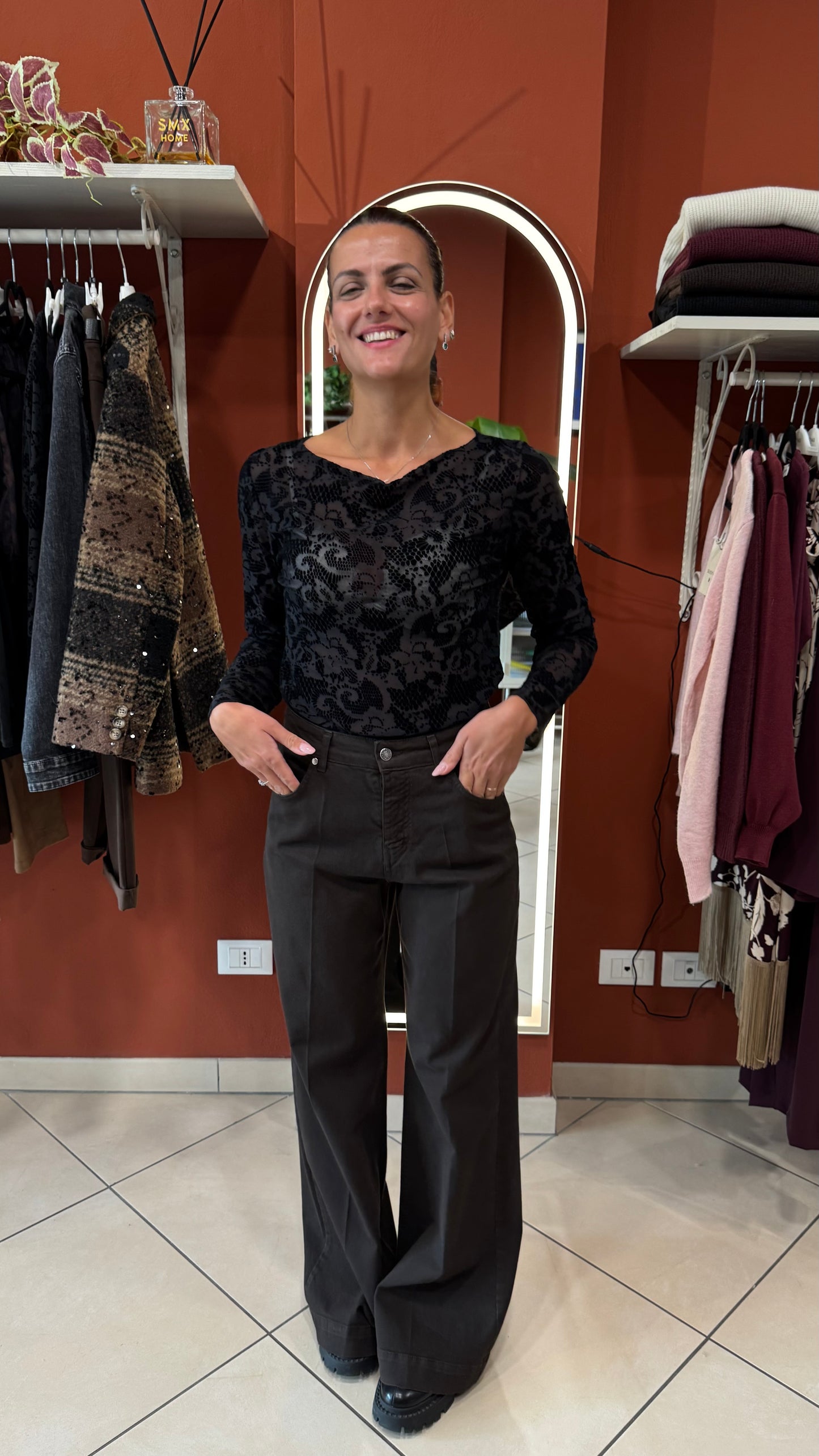 Susymix- Maglia in tulle e ciniglia