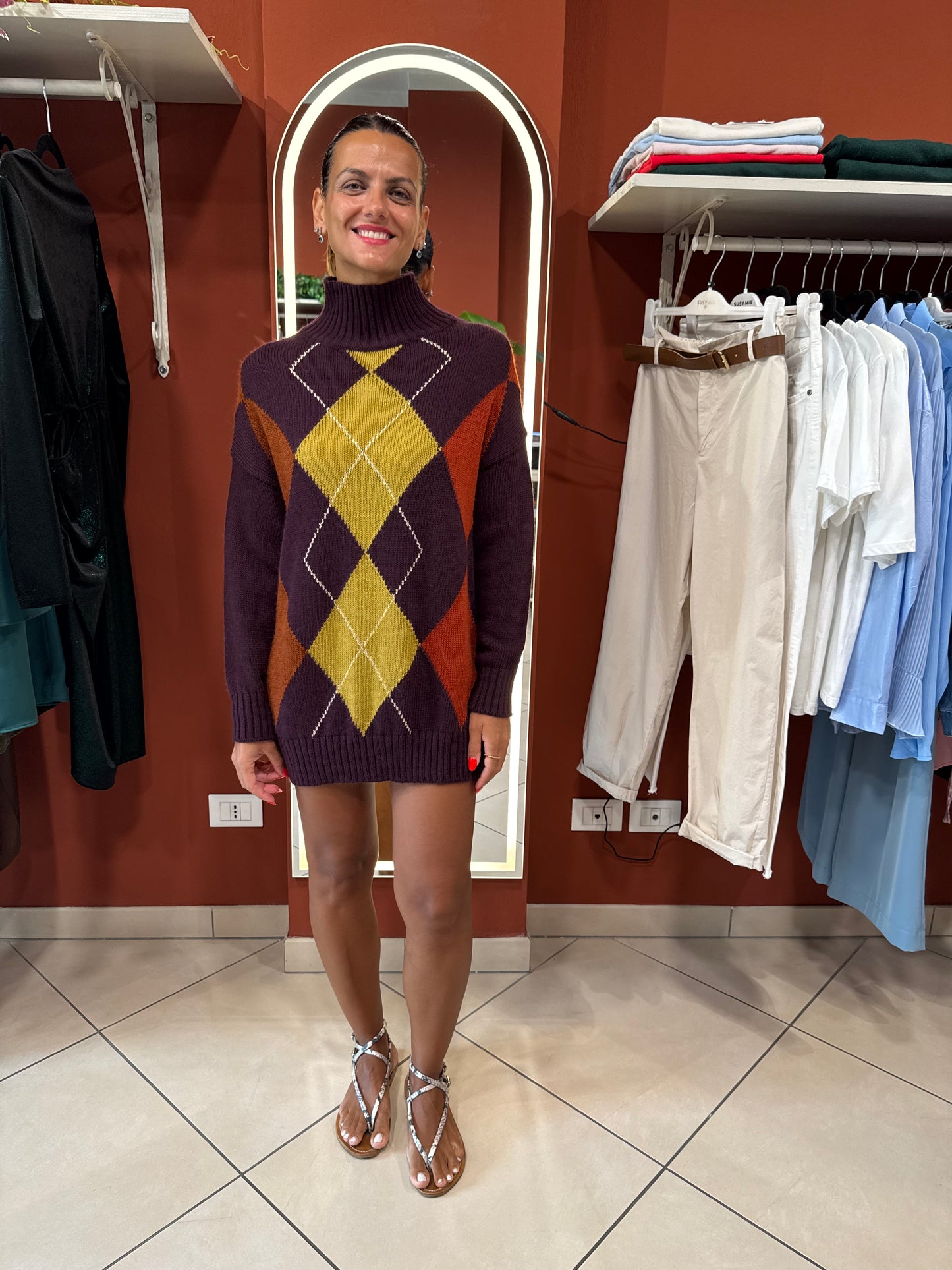Susymix-Pullover con rombi