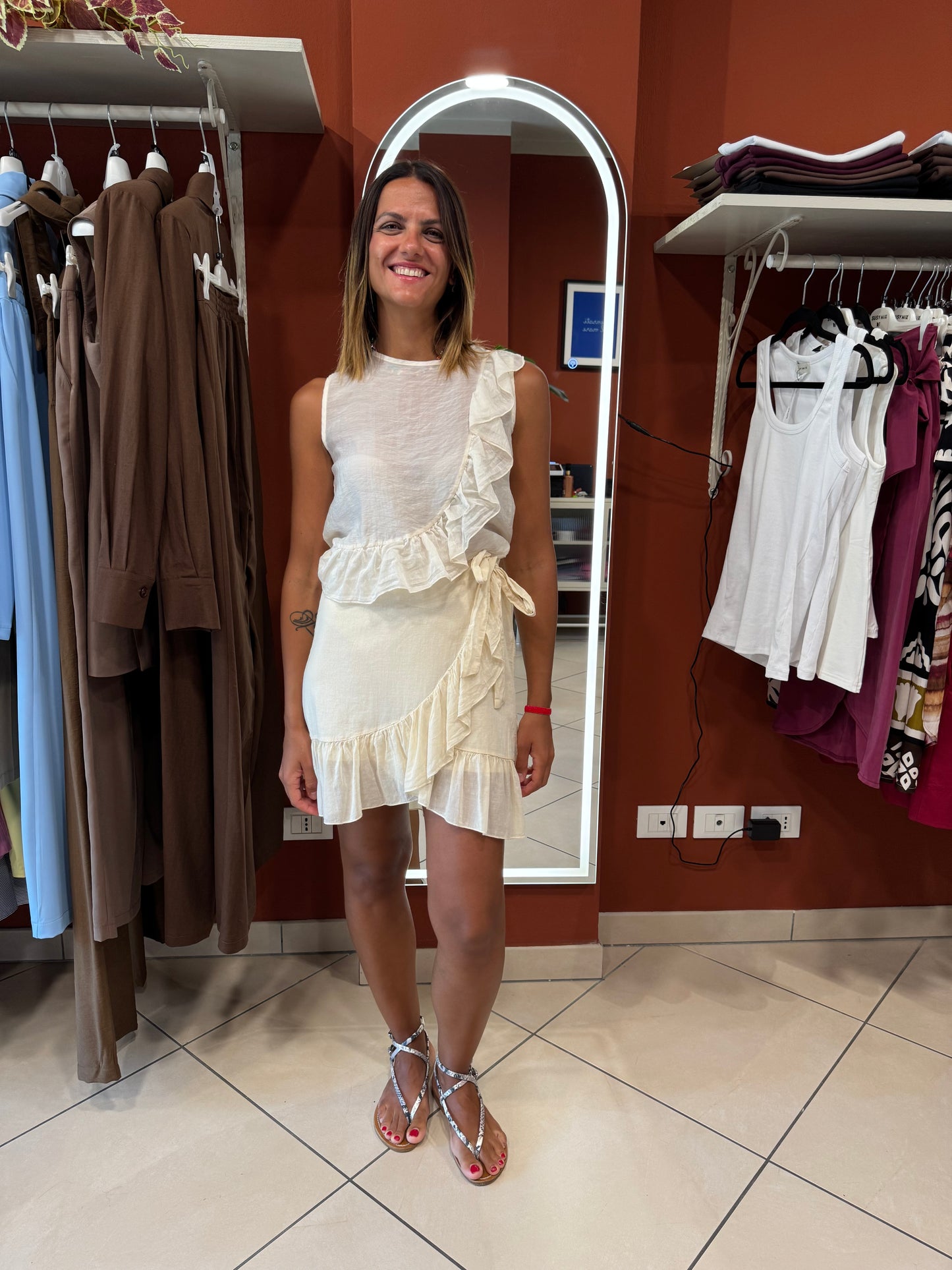 Susymix- Blusa con rouches in mussola