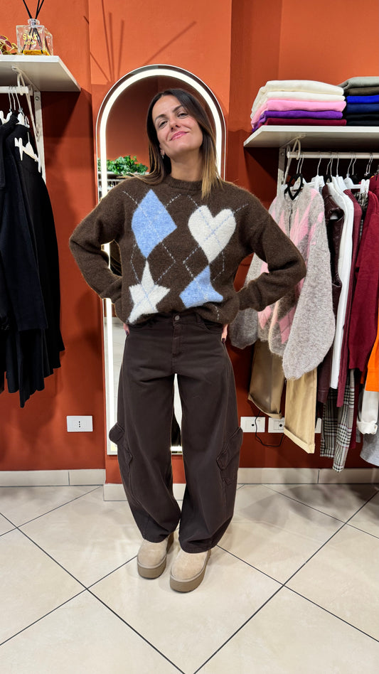 Susymix -Pullover cuori e rombi