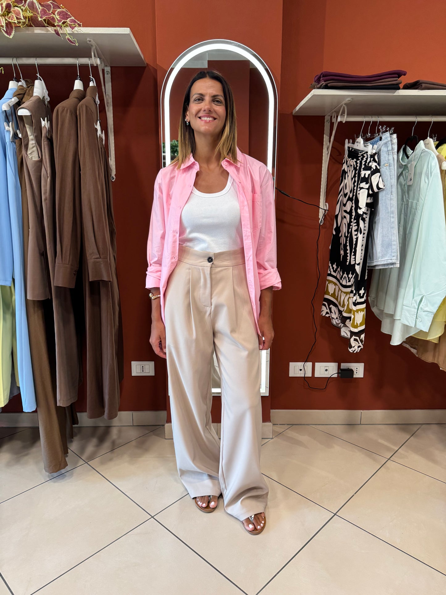 Rocknroll- Camicia taglio dritto in popeline
