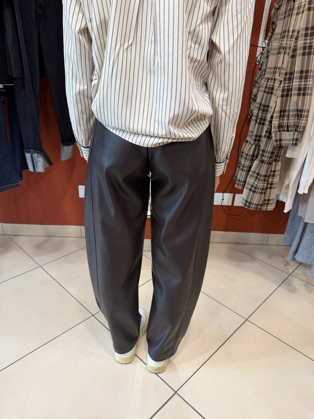Pantalone Barrel in ecopelle-Susymix