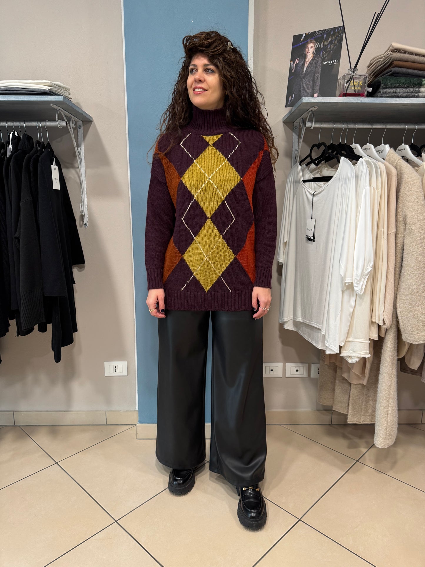 Susymix-Pullover con rombi