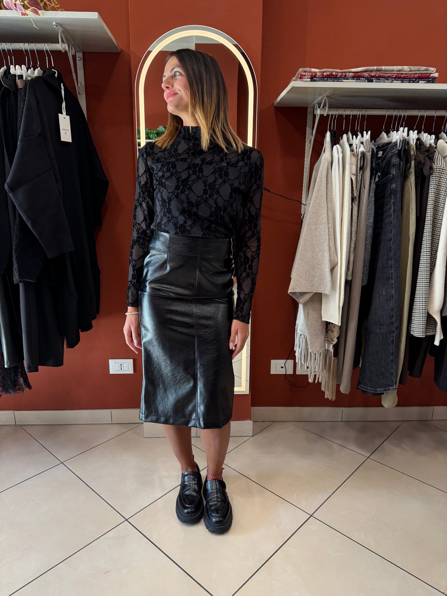 Susymix- Maglia in tulle e ciniglia