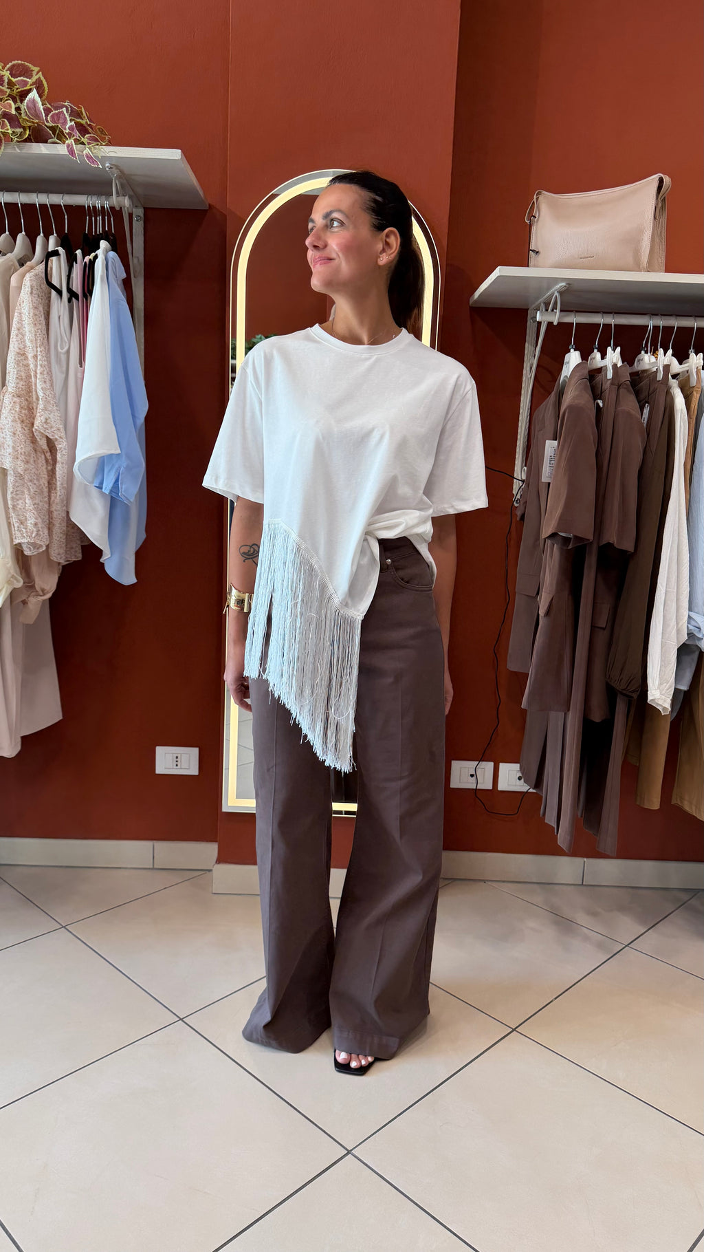 T-shirt con frange- Susymix