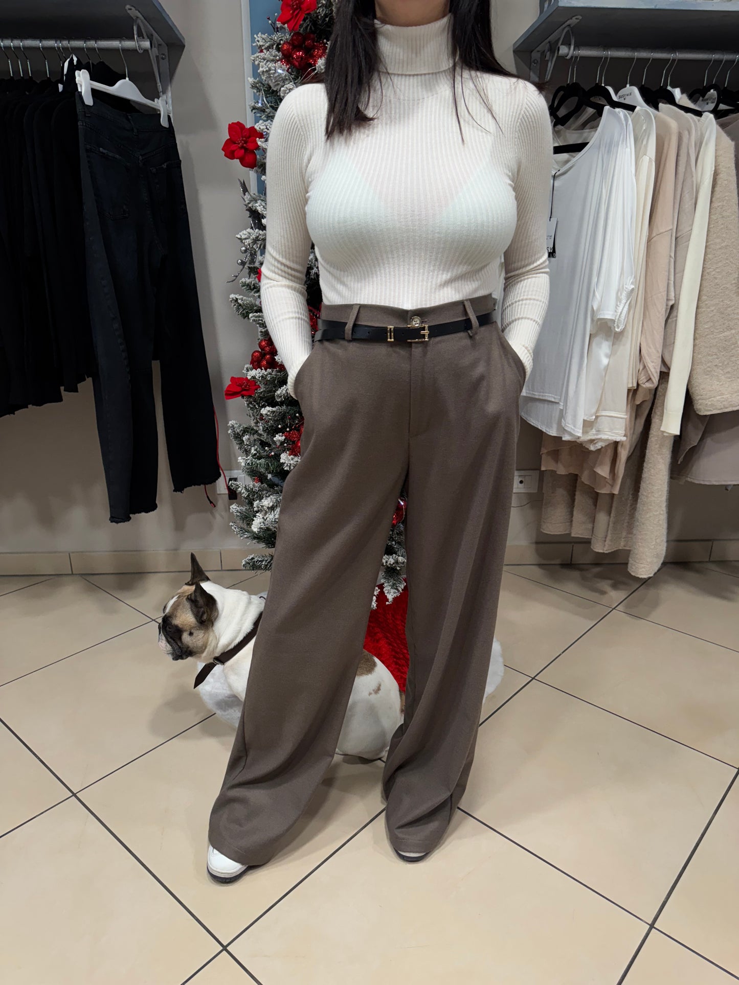 Susymix- Pantalone palazzo kasha