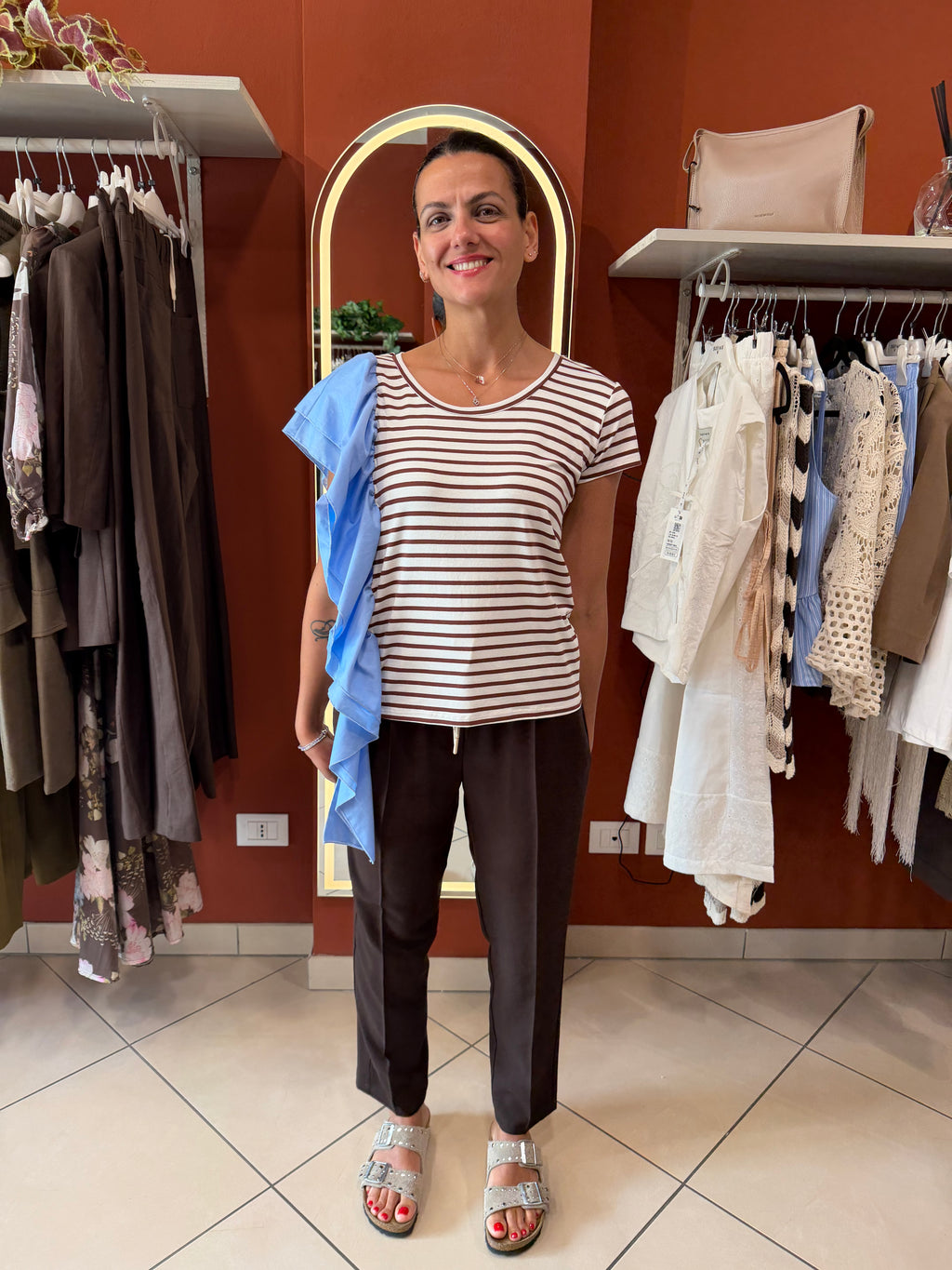 T-shirt con maxi rouches -Susymix