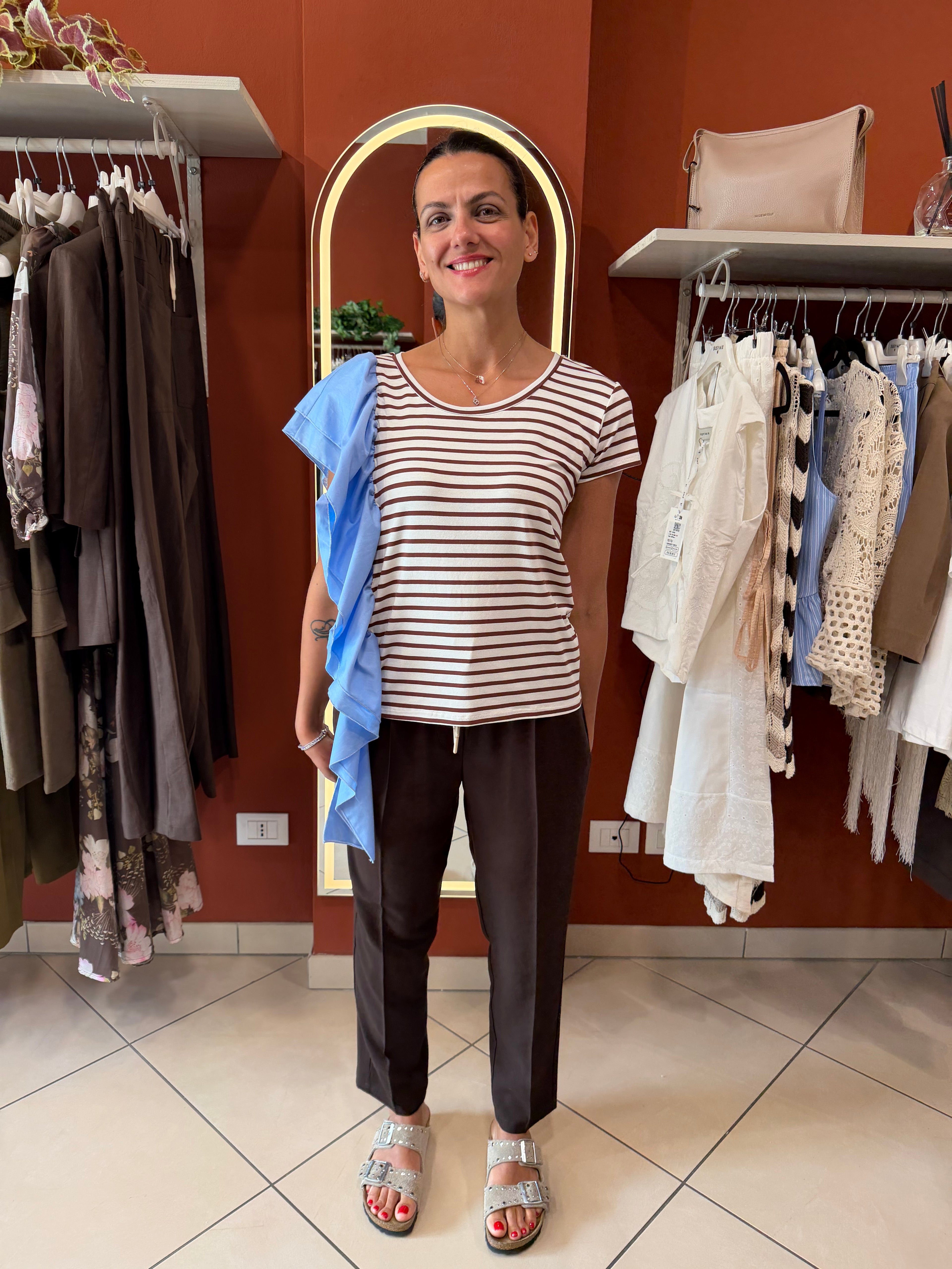 T-shirt con maxi rouches -Susymix