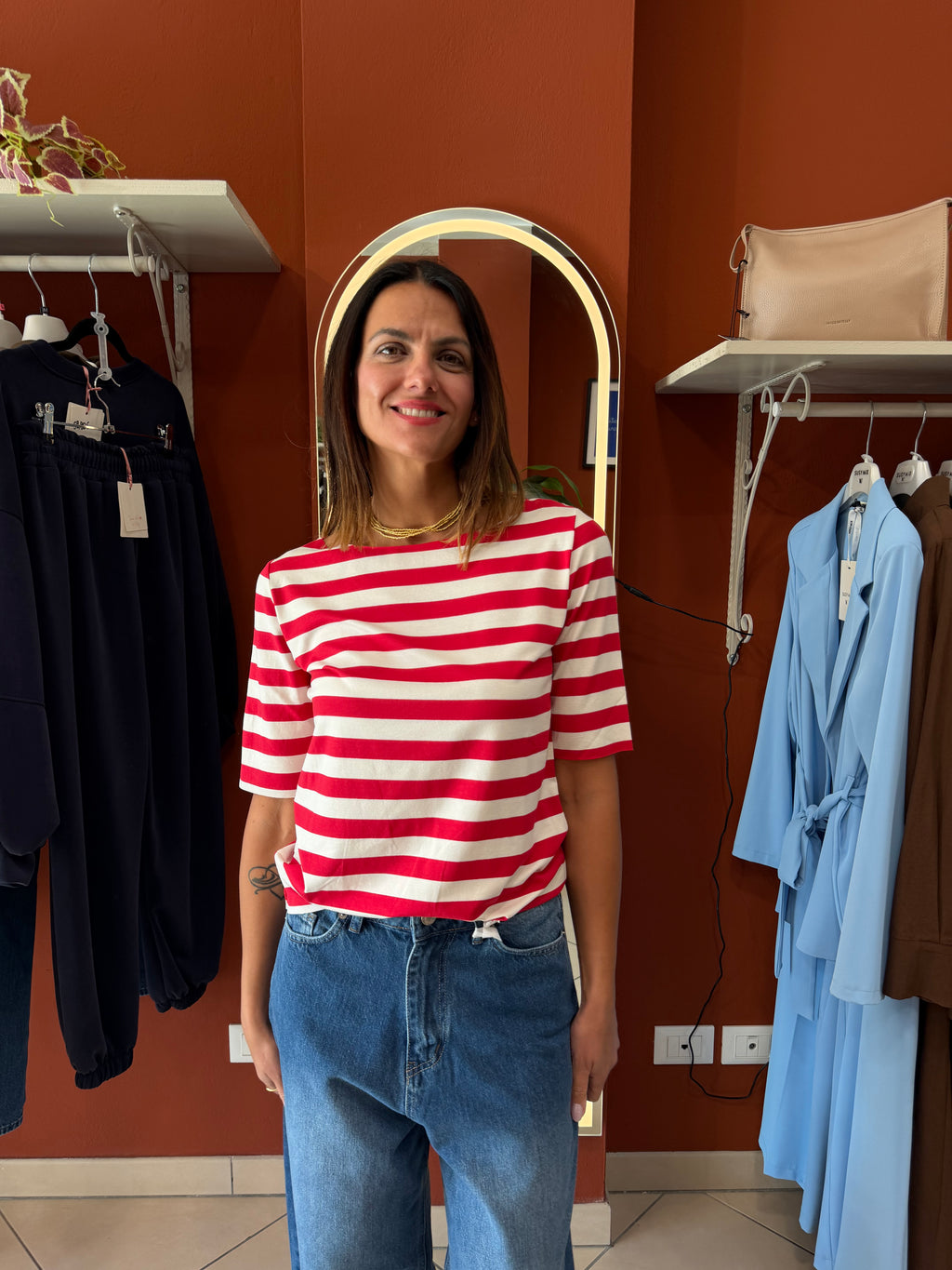 Barchetta in viscosa a righe- Susymix
