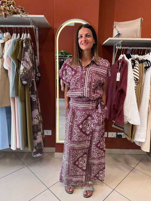 Camicia smanicata in fantasia etnica- Susymix