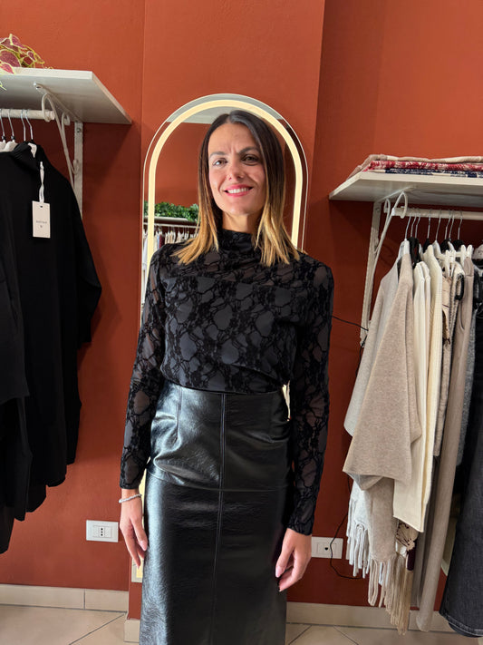 Susymix- Maglia in tulle e ciniglia