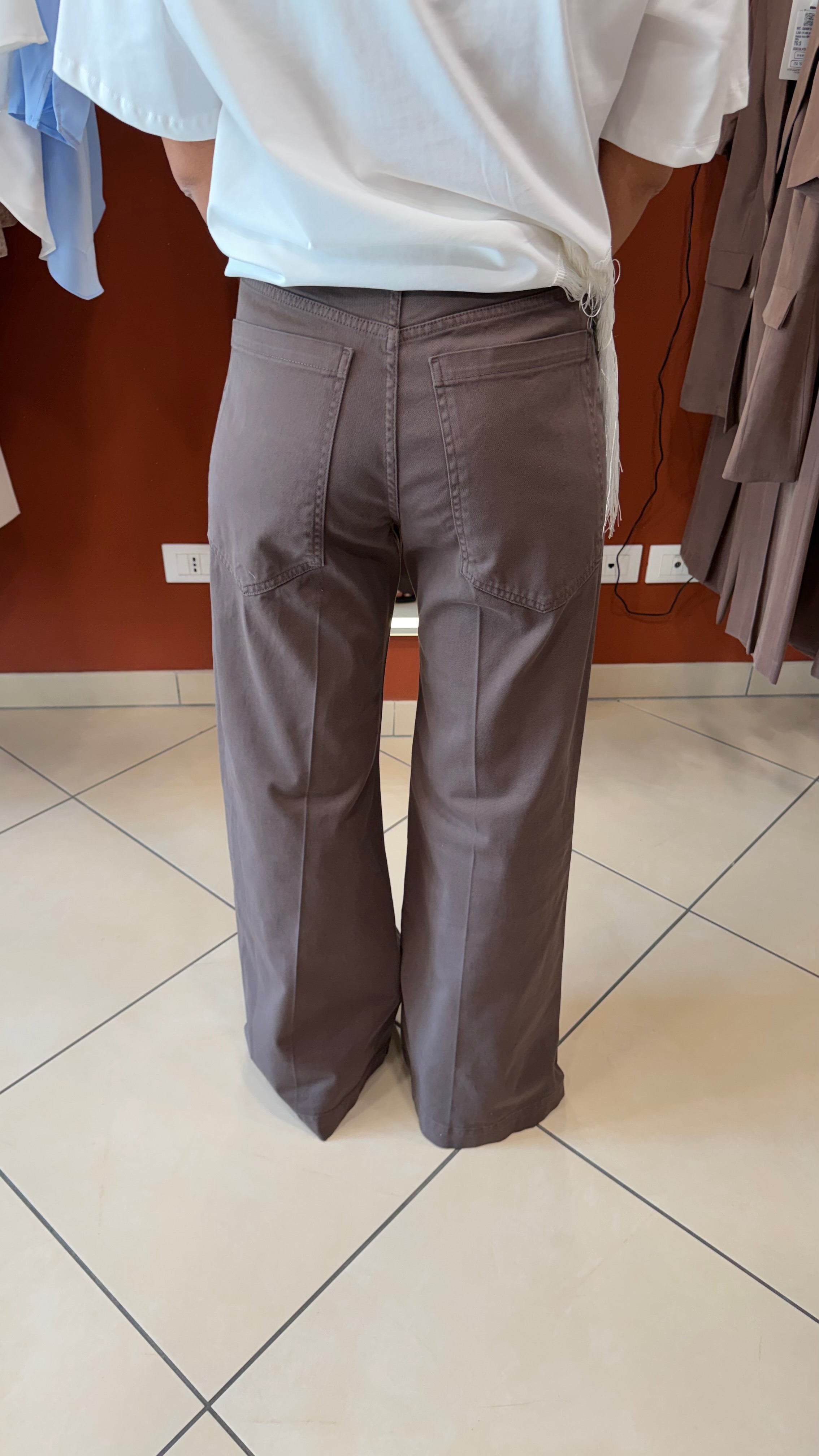Denim palazzo/flare cioccolato- Susymix