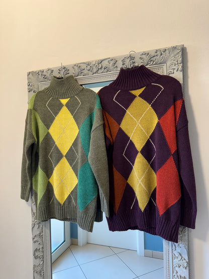 Susymix-Pullover con rombi