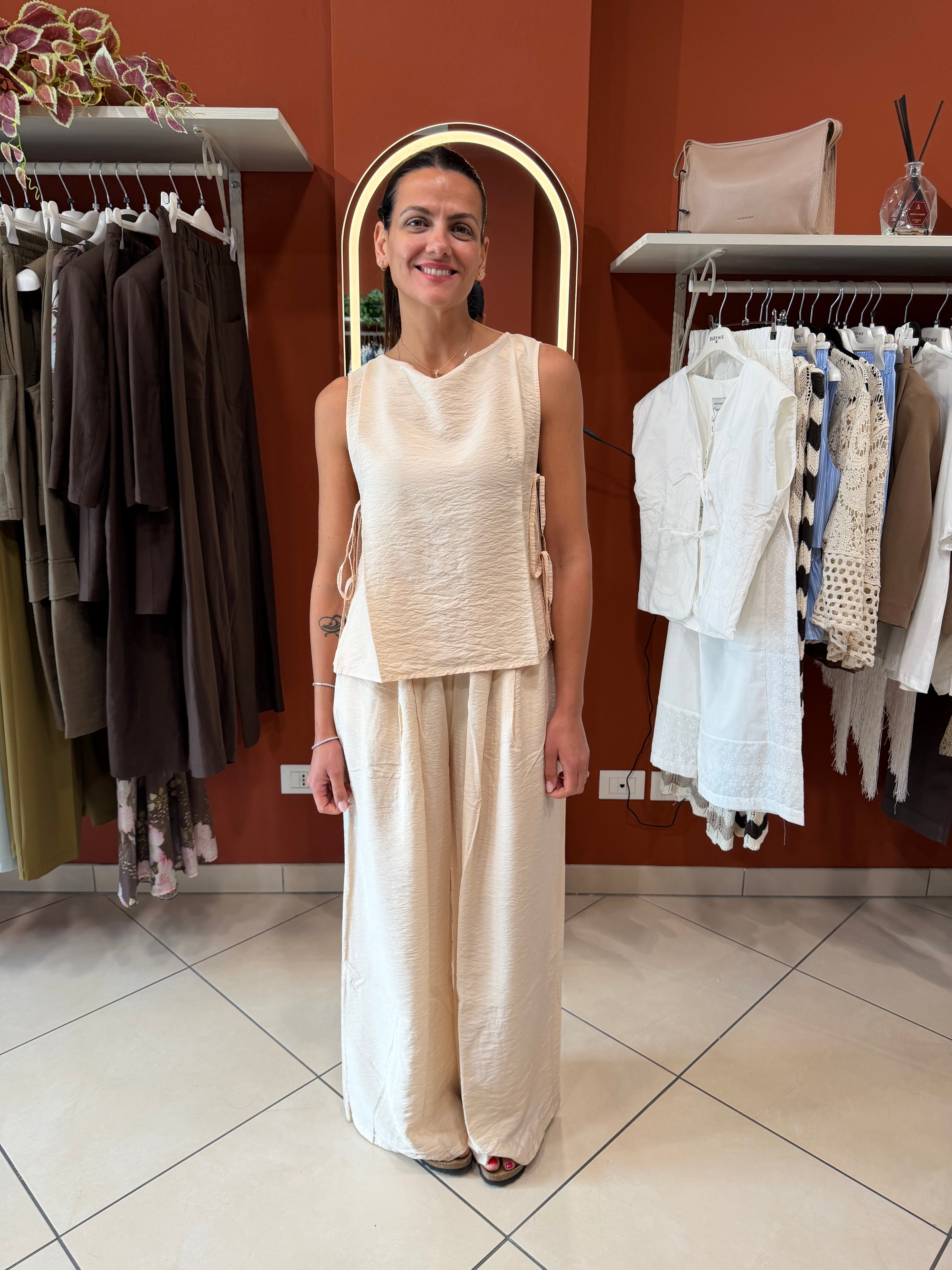 Pantalone a palazzo in viscosa - Susymix
