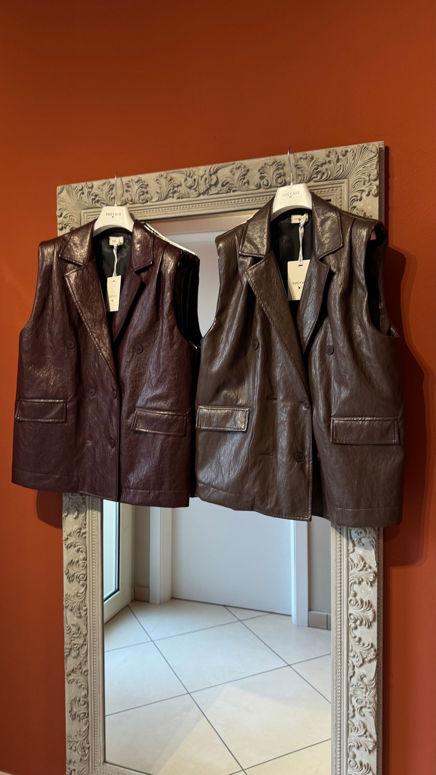 Susymix - Gilettone doppio petto in ecopelle