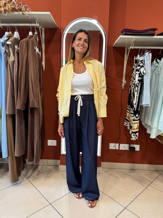 Rocknroll -Camicia giallo pastello