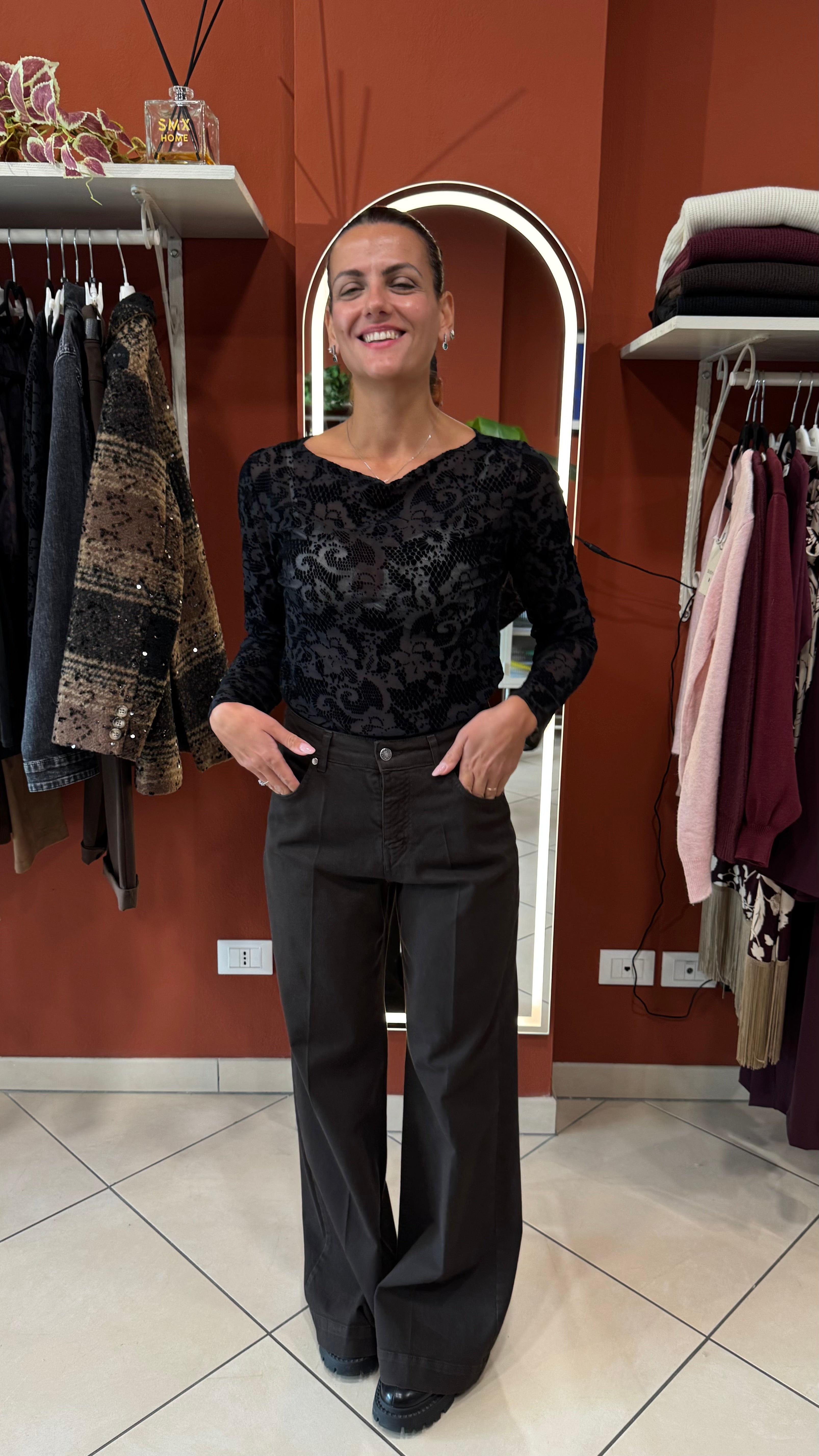 Susymix- Maglia in tulle e ciniglia