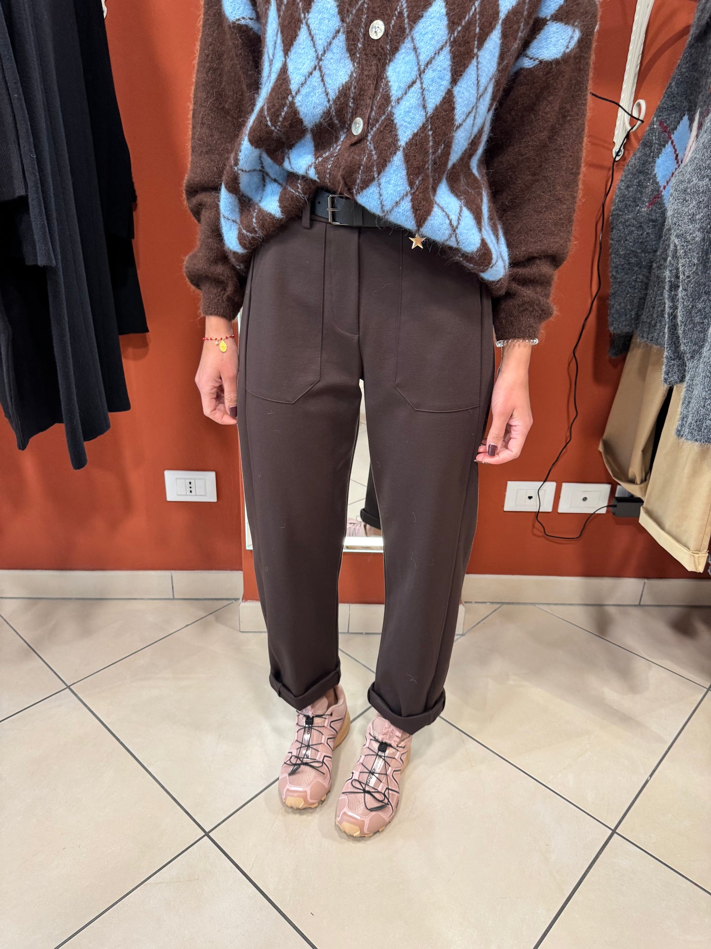 Susymix- Pantalone in punto Milano a ovetto