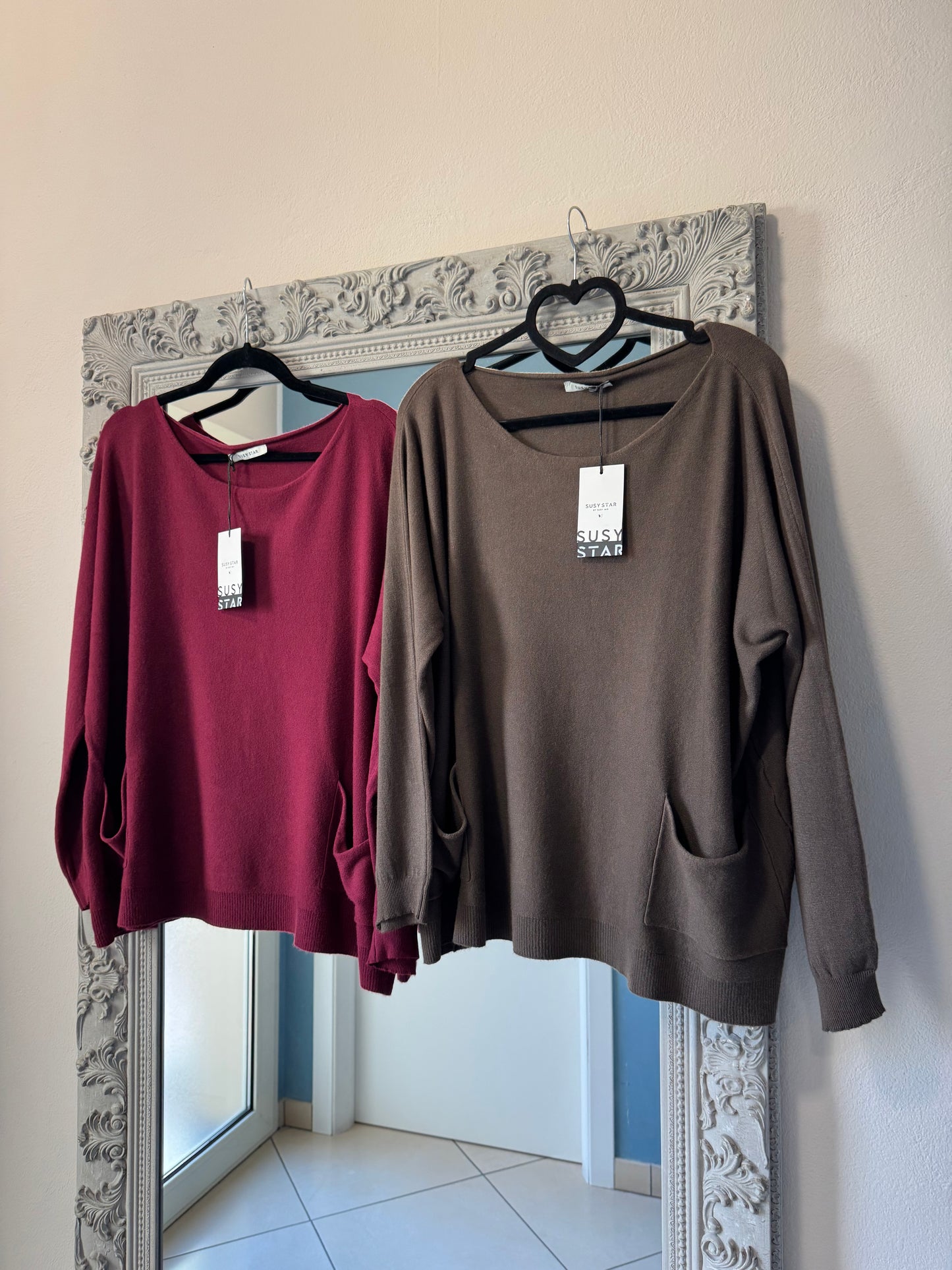 Susystar -Maglia a scatoletta con taschine