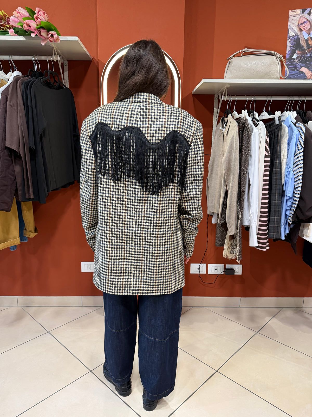 Blazer vintage con frange-Susymix
