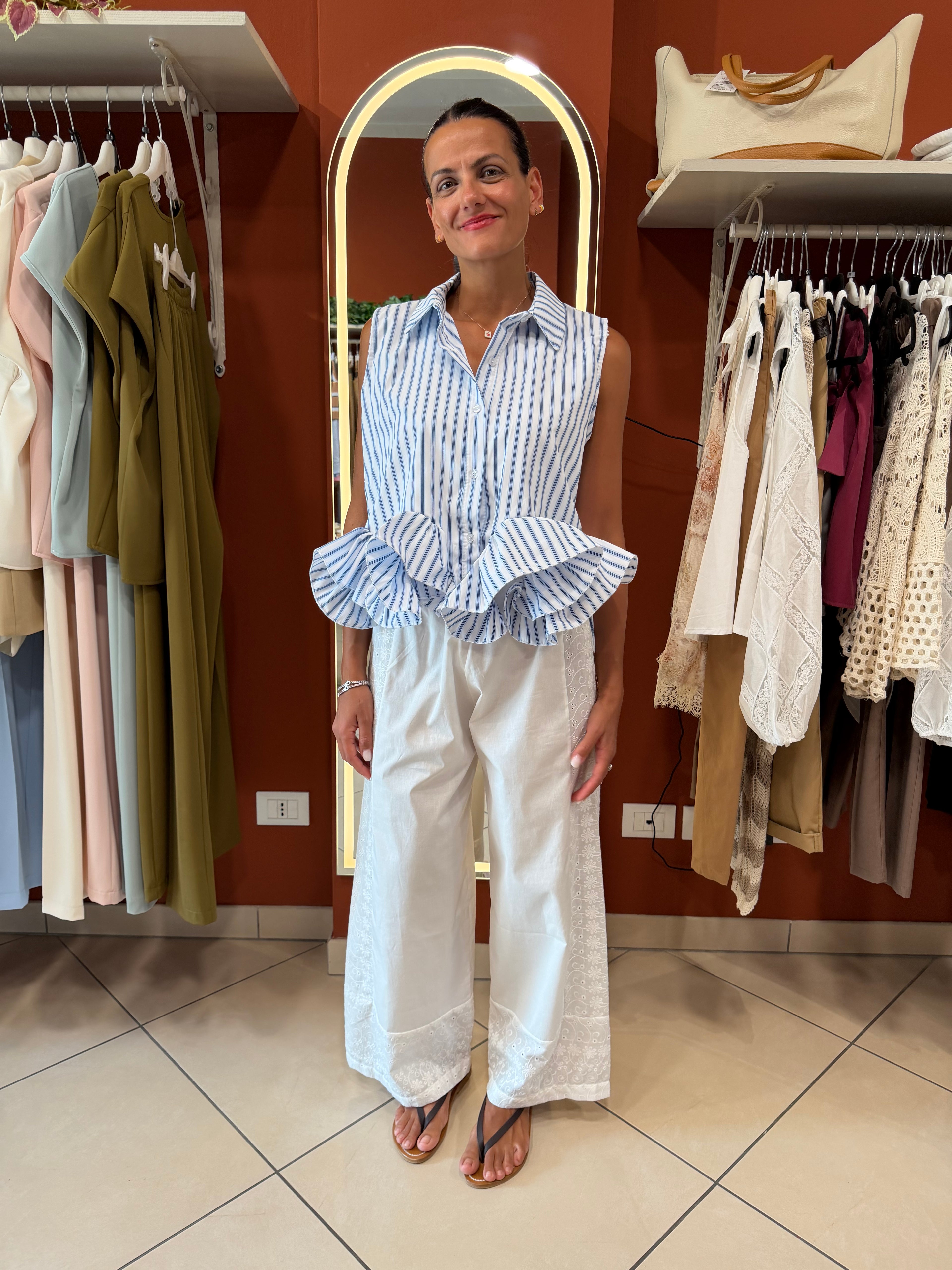 Camicia smanicata con volant- Rocknroll