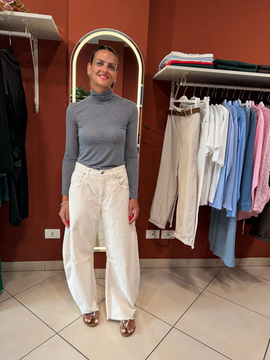 Susymix- Pantalone Barrel in velluto