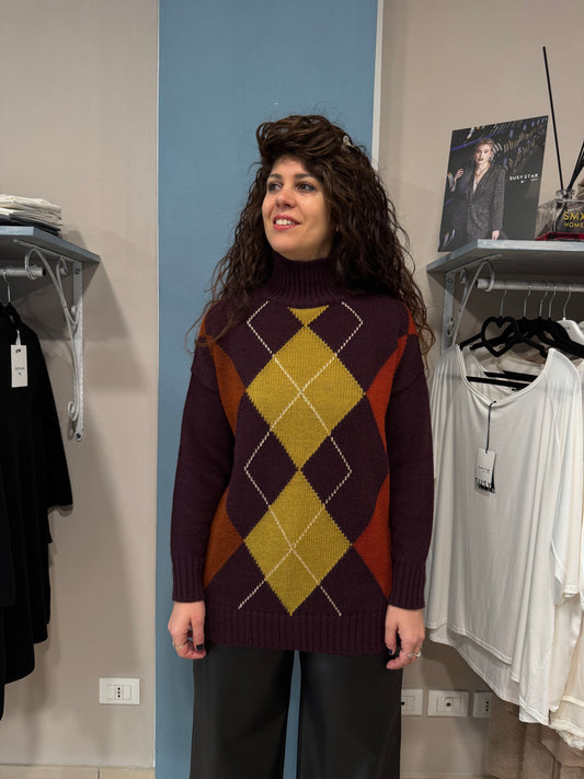 Susymix-Pullover con rombi