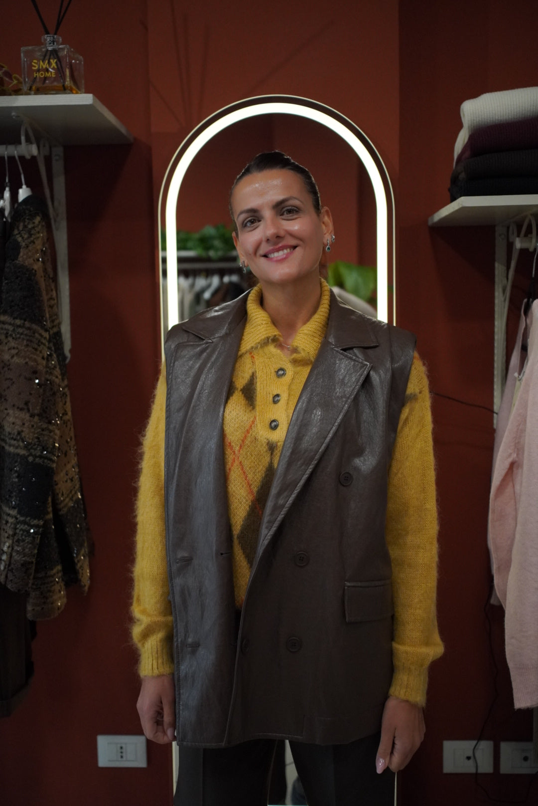 Susymix - Gilettone doppio petto in ecopelle