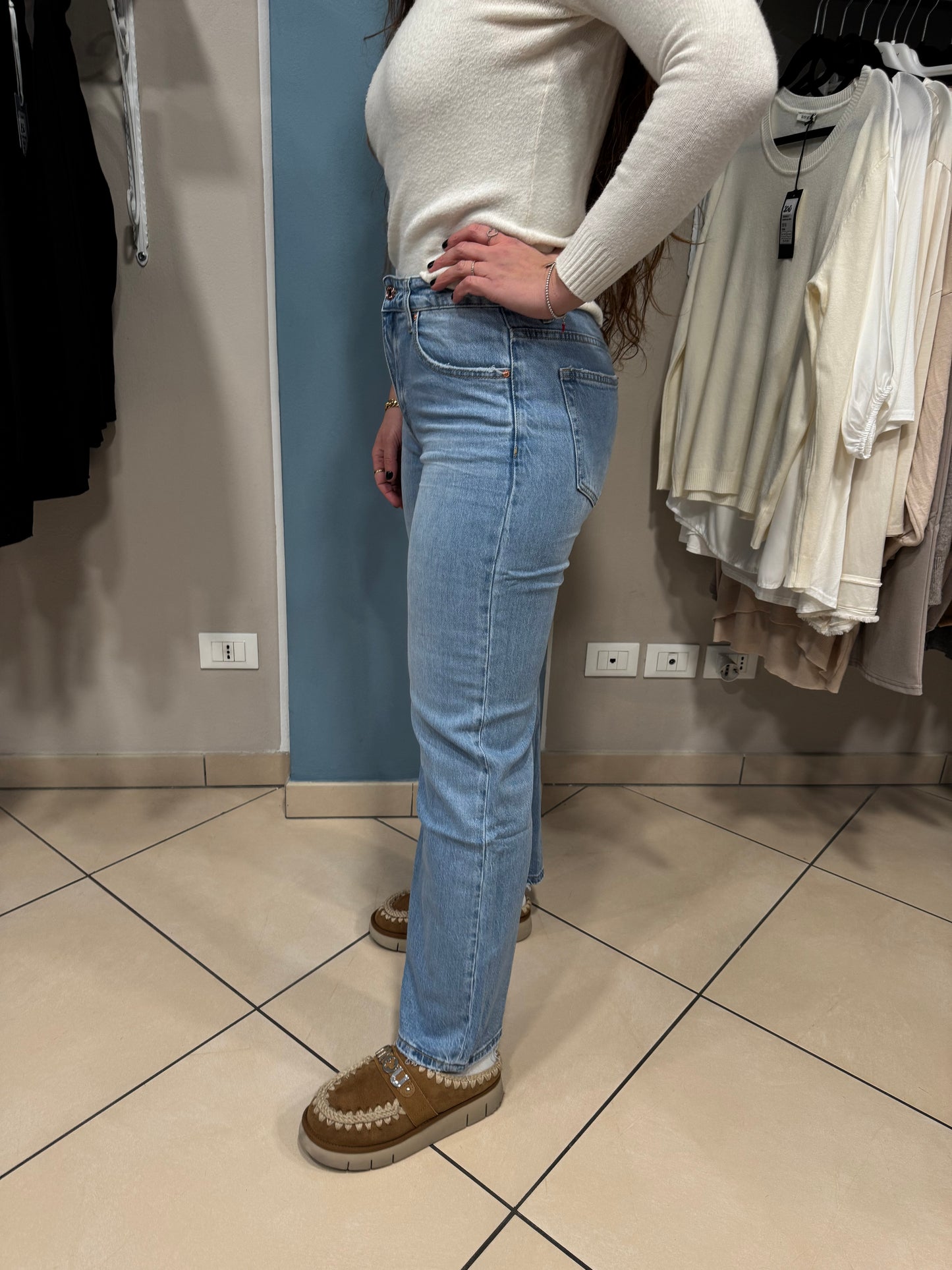 Rocknroll- Denim Wide leg lavaggio medio