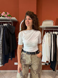Maglia con drappeggio sulla spalla -Susymix