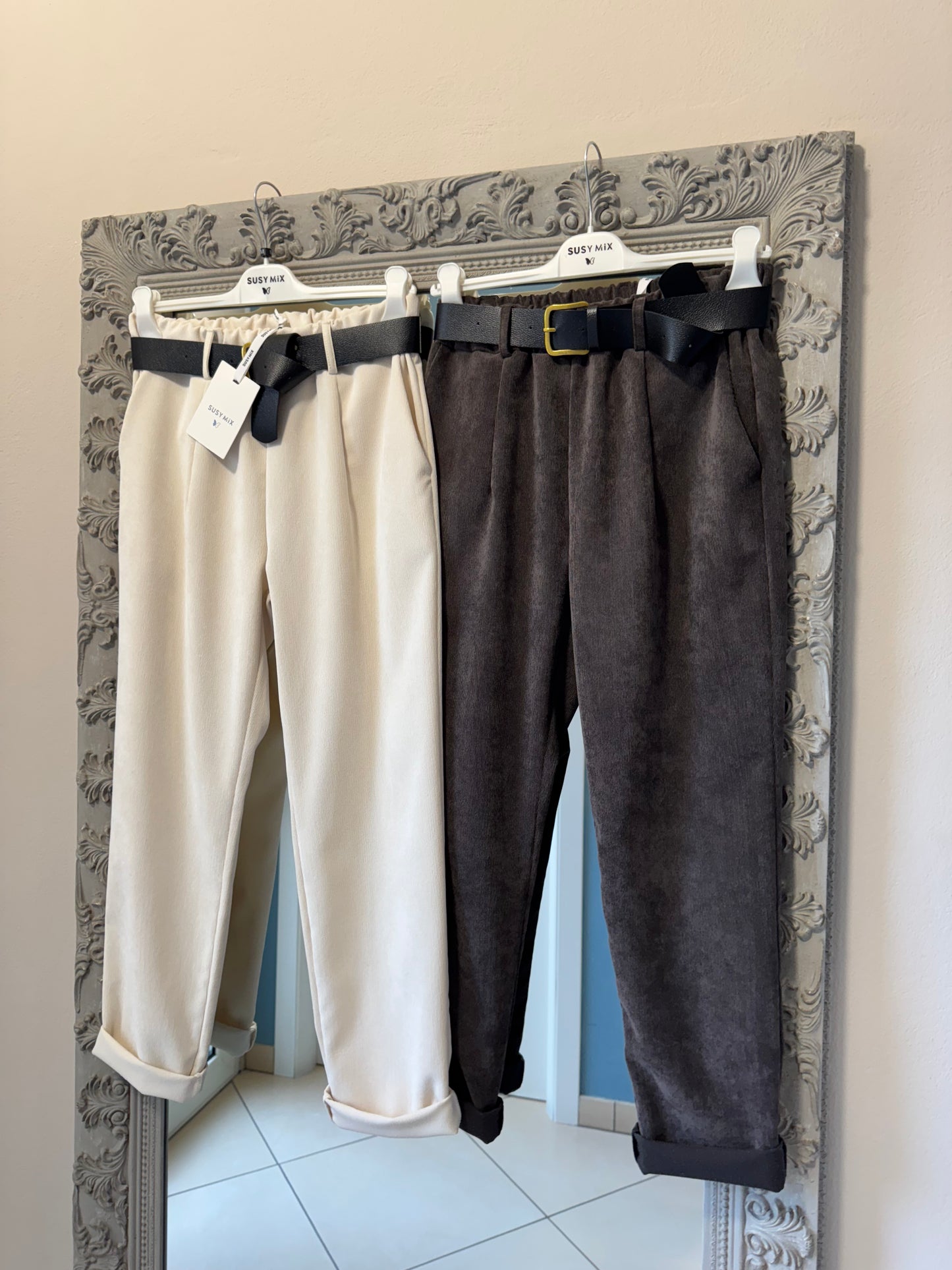 Susymix- Pantalone velluto mille righe