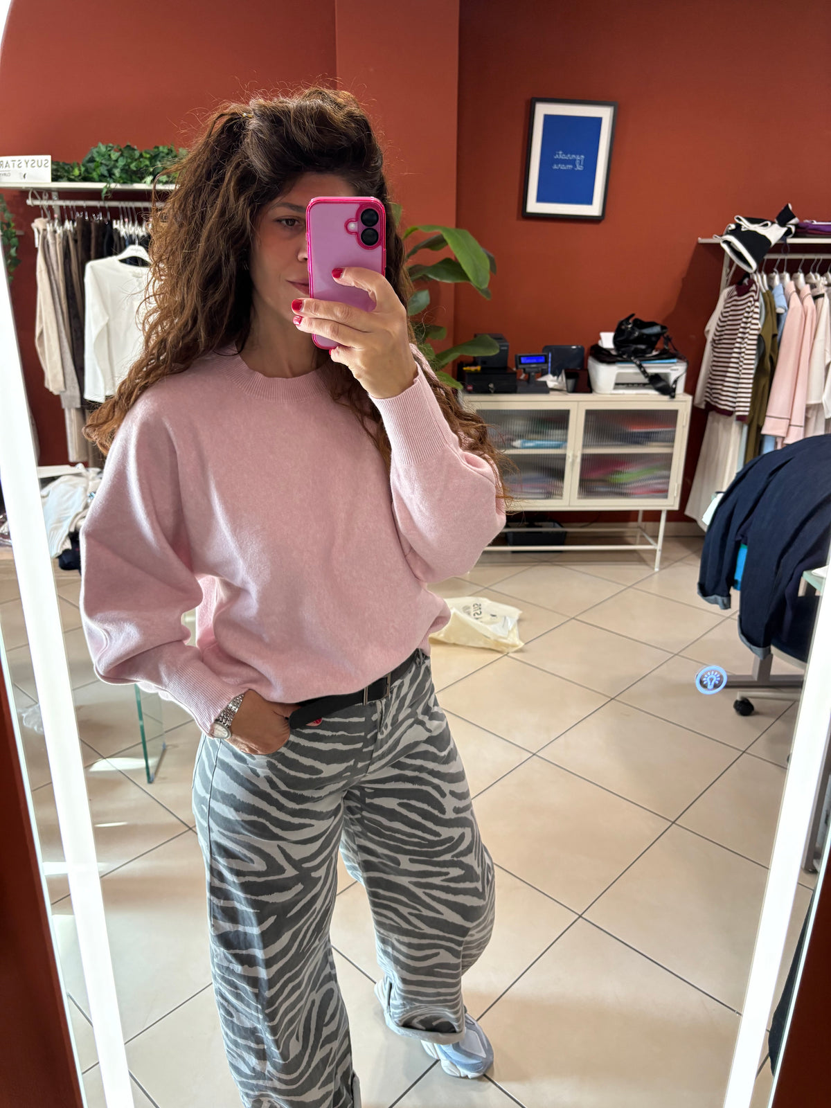Pullover girocollo con polsino alto- Susymix