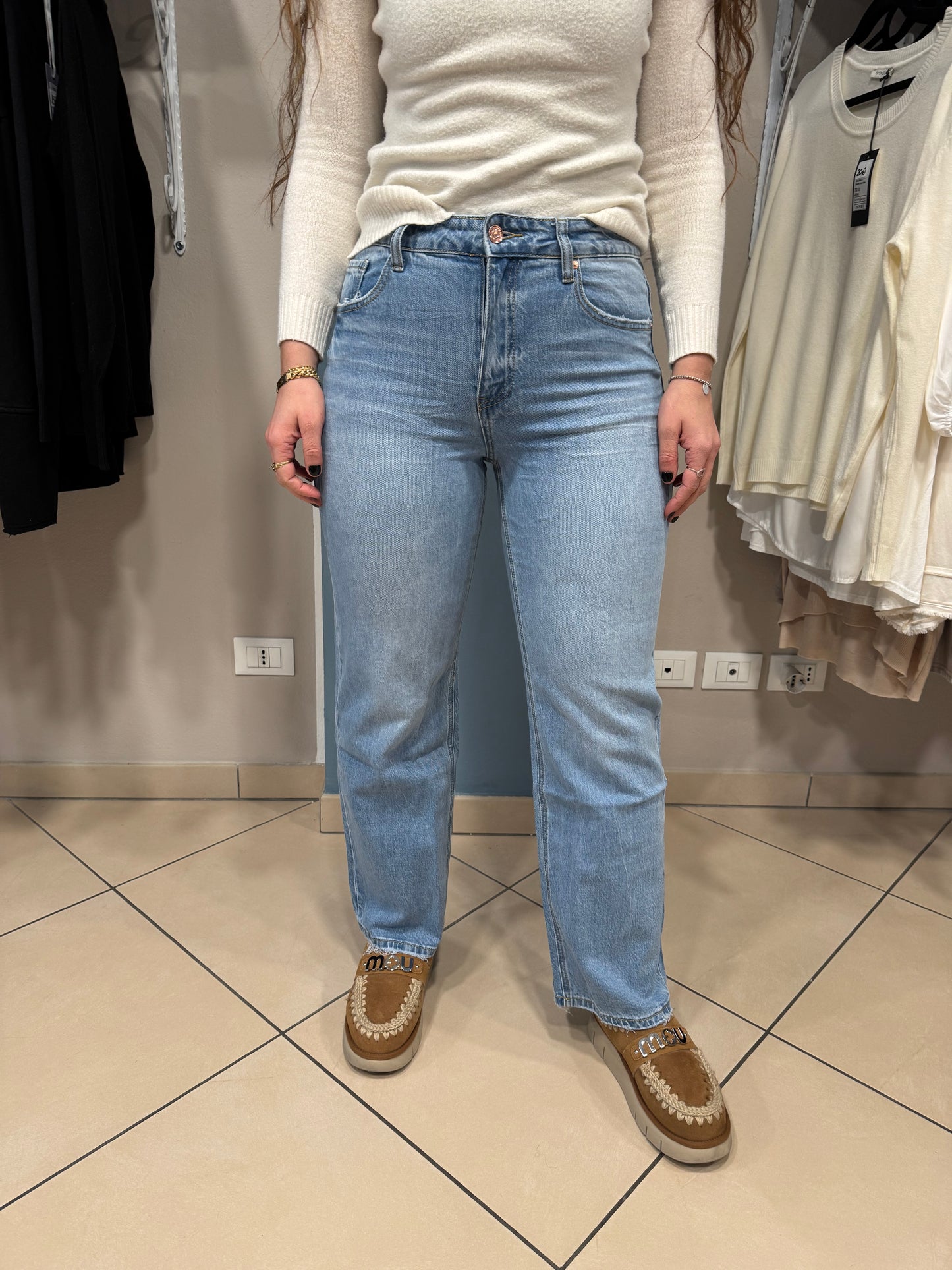 Rocknroll- Denim Wide leg lavaggio medio