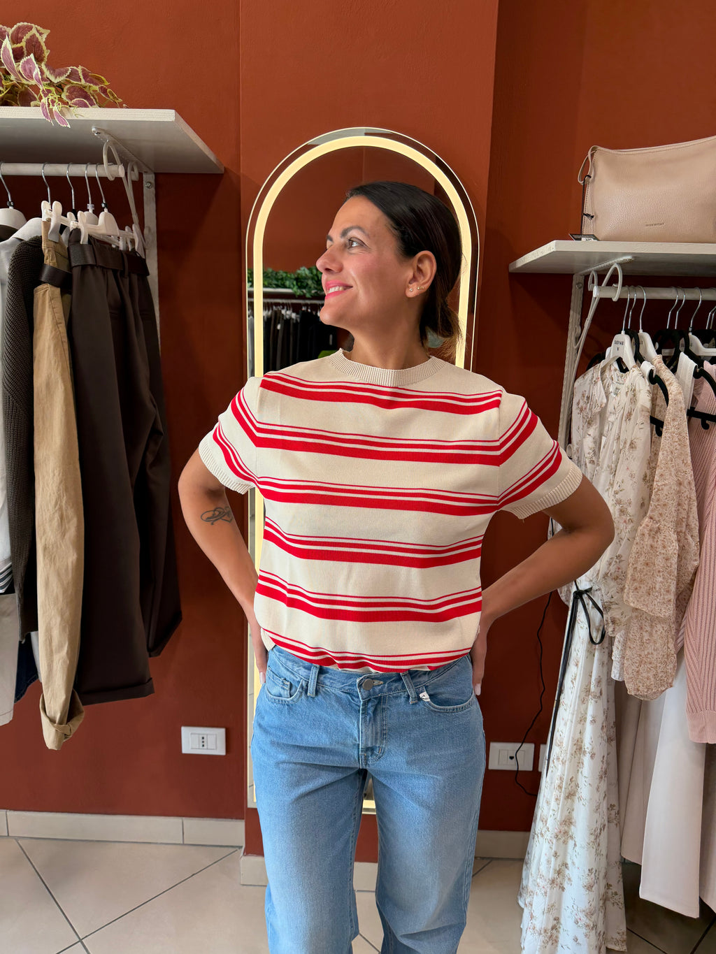 Maglia girocollo a righe -Susymix