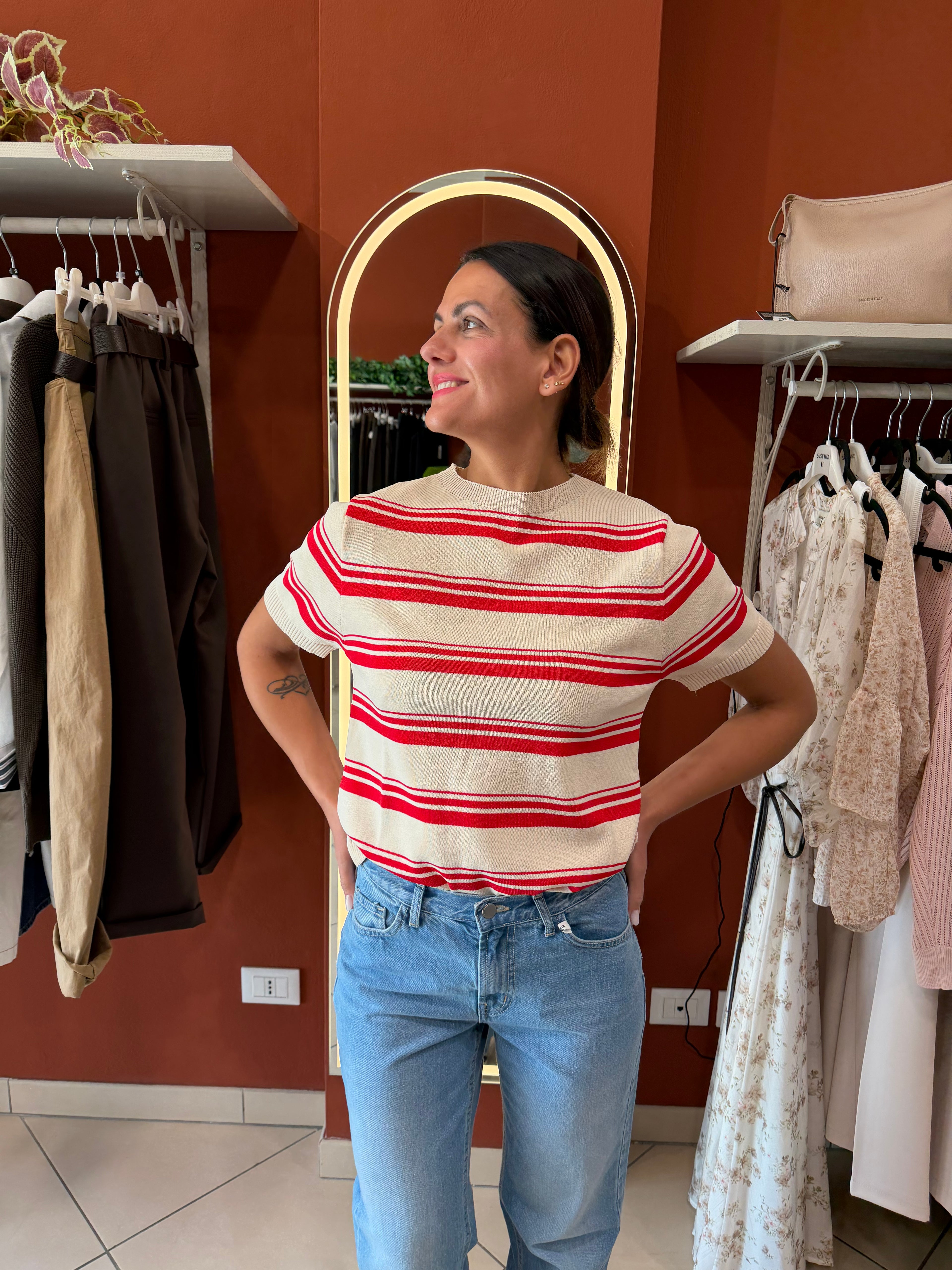 Maglia girocollo a righe -Susymix