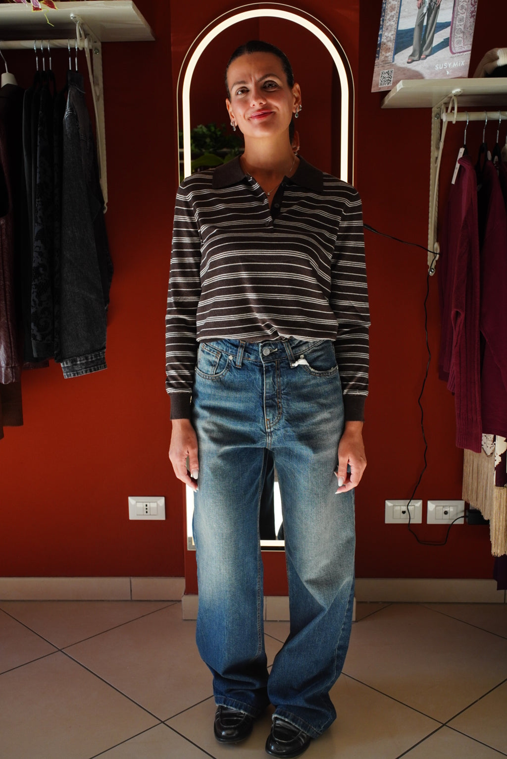 Susymix-Denim sabbiato wide -leg