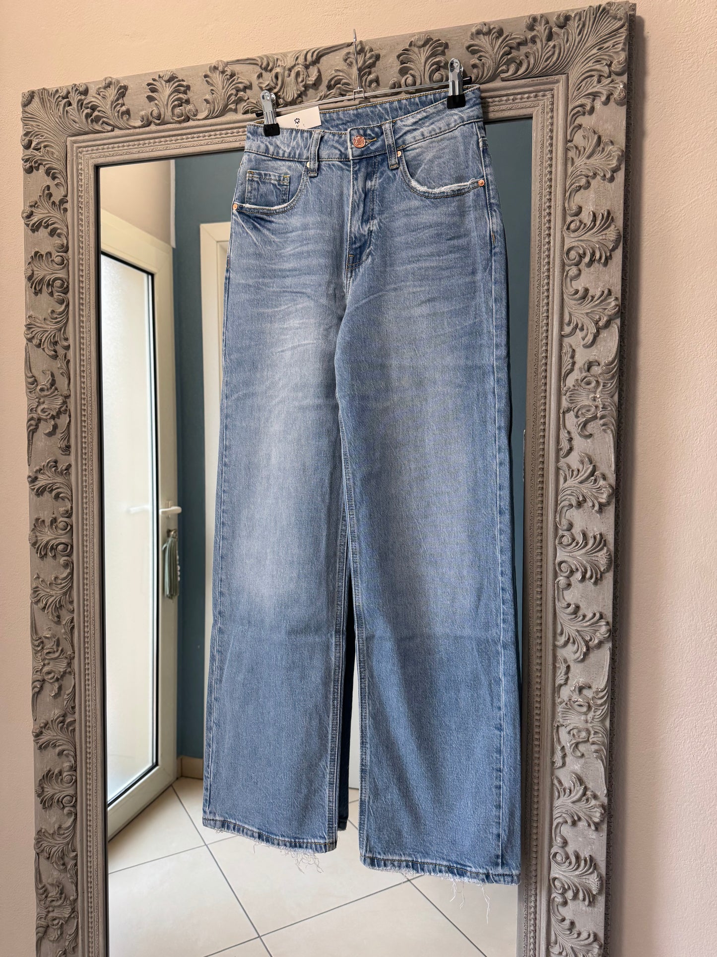 Rocknroll- Denim Wide leg lavaggio medio