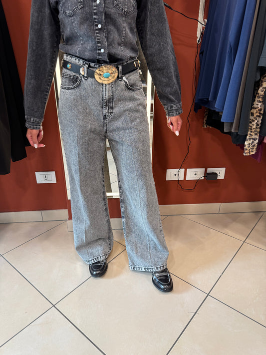 Susymix-Denim wide -leg grigio