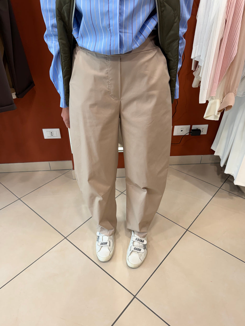 Pantalone Barrel in popeline di cotone -Rocknroll