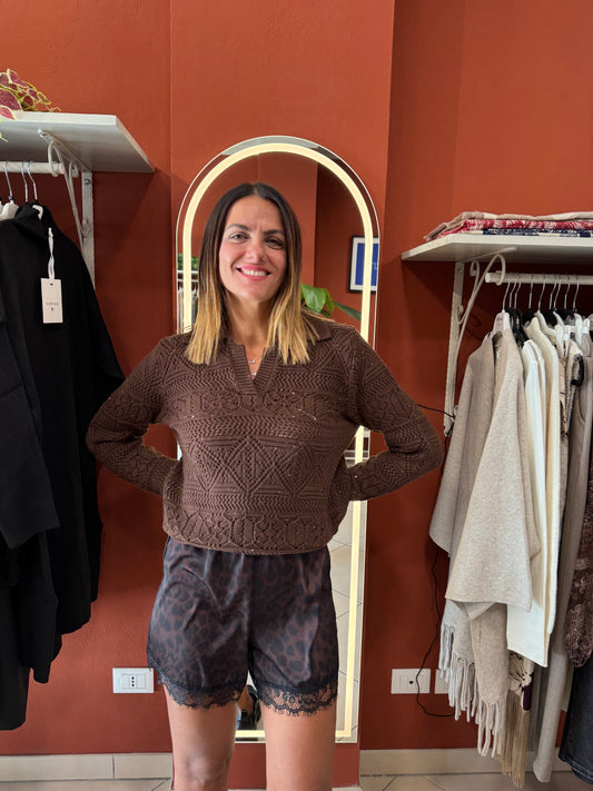 Susymix-Pullover a polo traforato