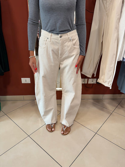 Susymix- Pantalone Barrel in velluto