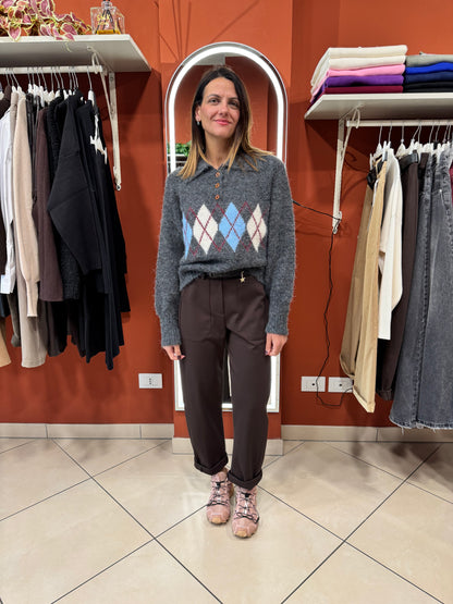 Susymix- Pantalone in punto Milano a ovetto