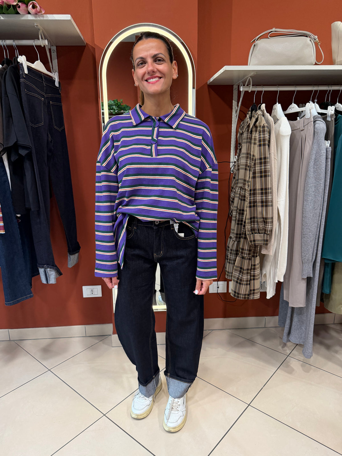 Denim con risvolto dark blue- Susymix