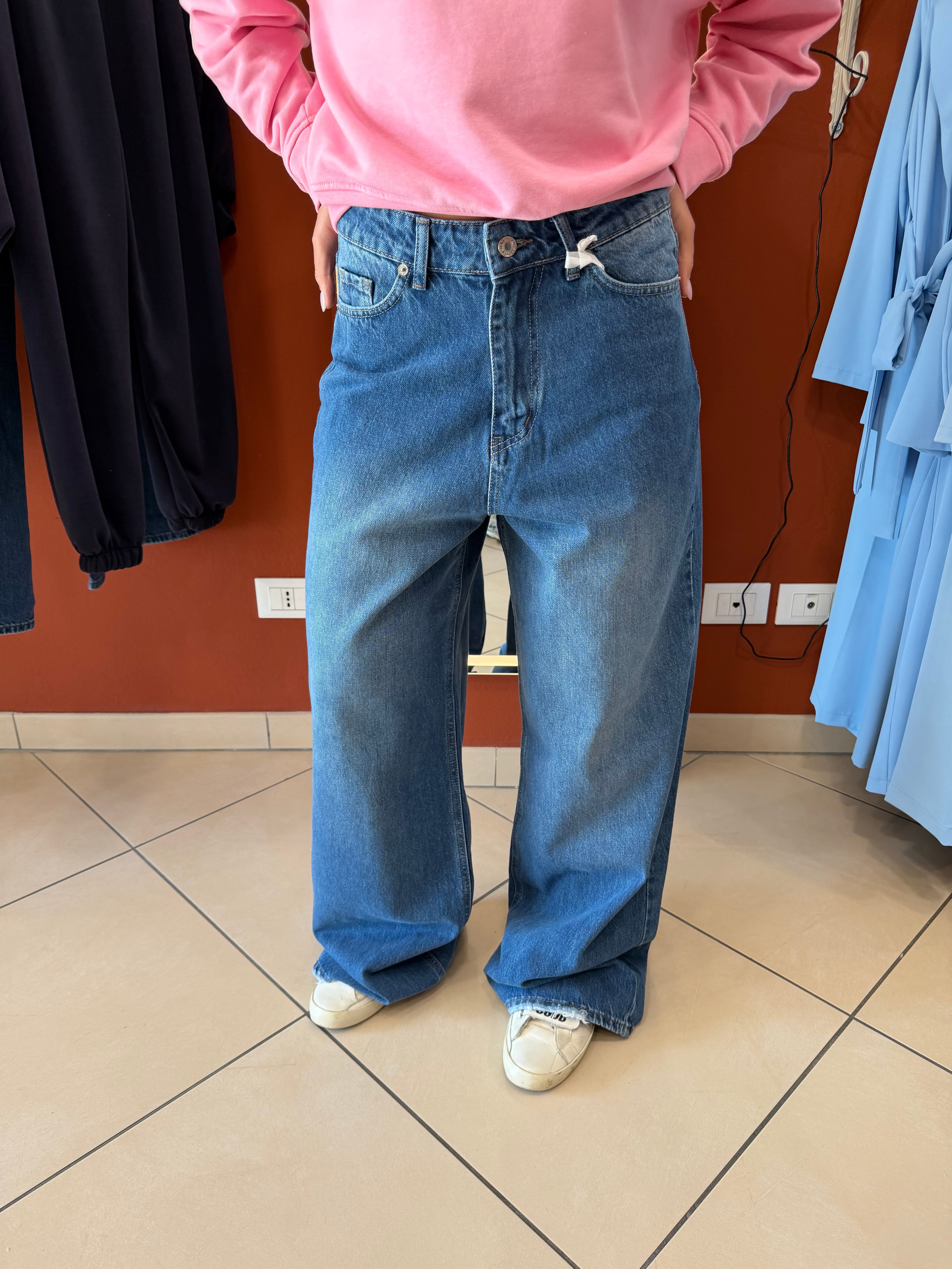 Denim a palazzo lavaggio medio- Susymix