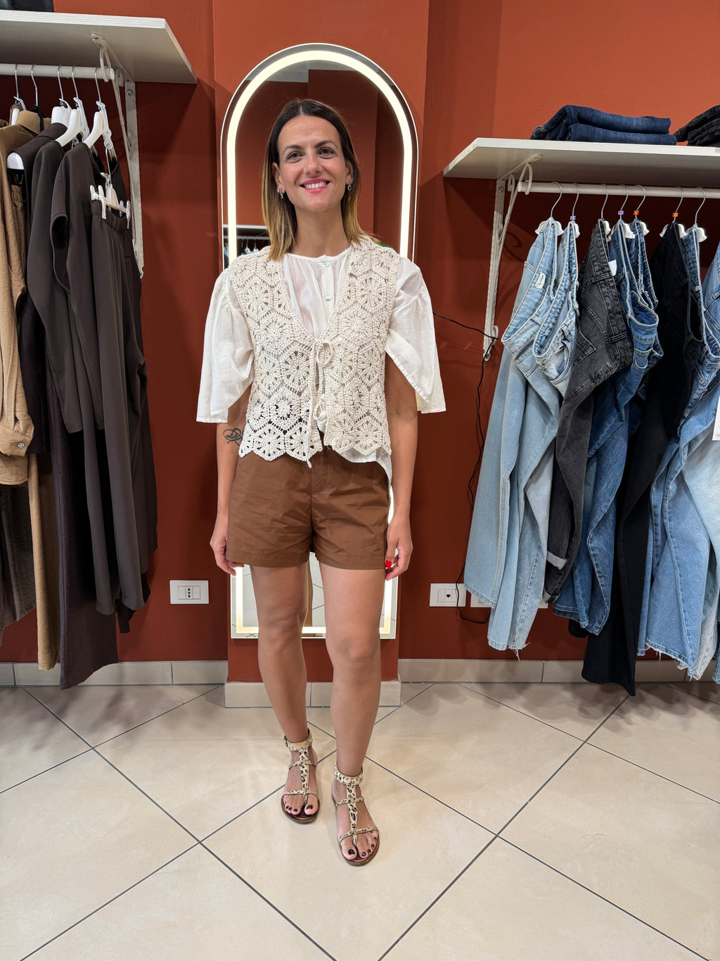 Susymix- Pantaloncino in 100% popeline di cotone