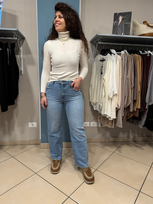 Rocknroll- Denim Wide leg lavaggio medio